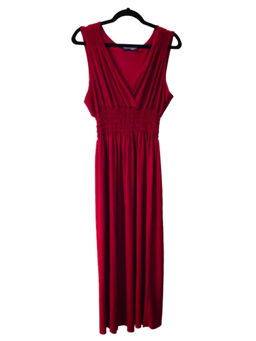 Anna Morgan Maxi Dress Size 2X Maroon Burgandy Smocked Waist